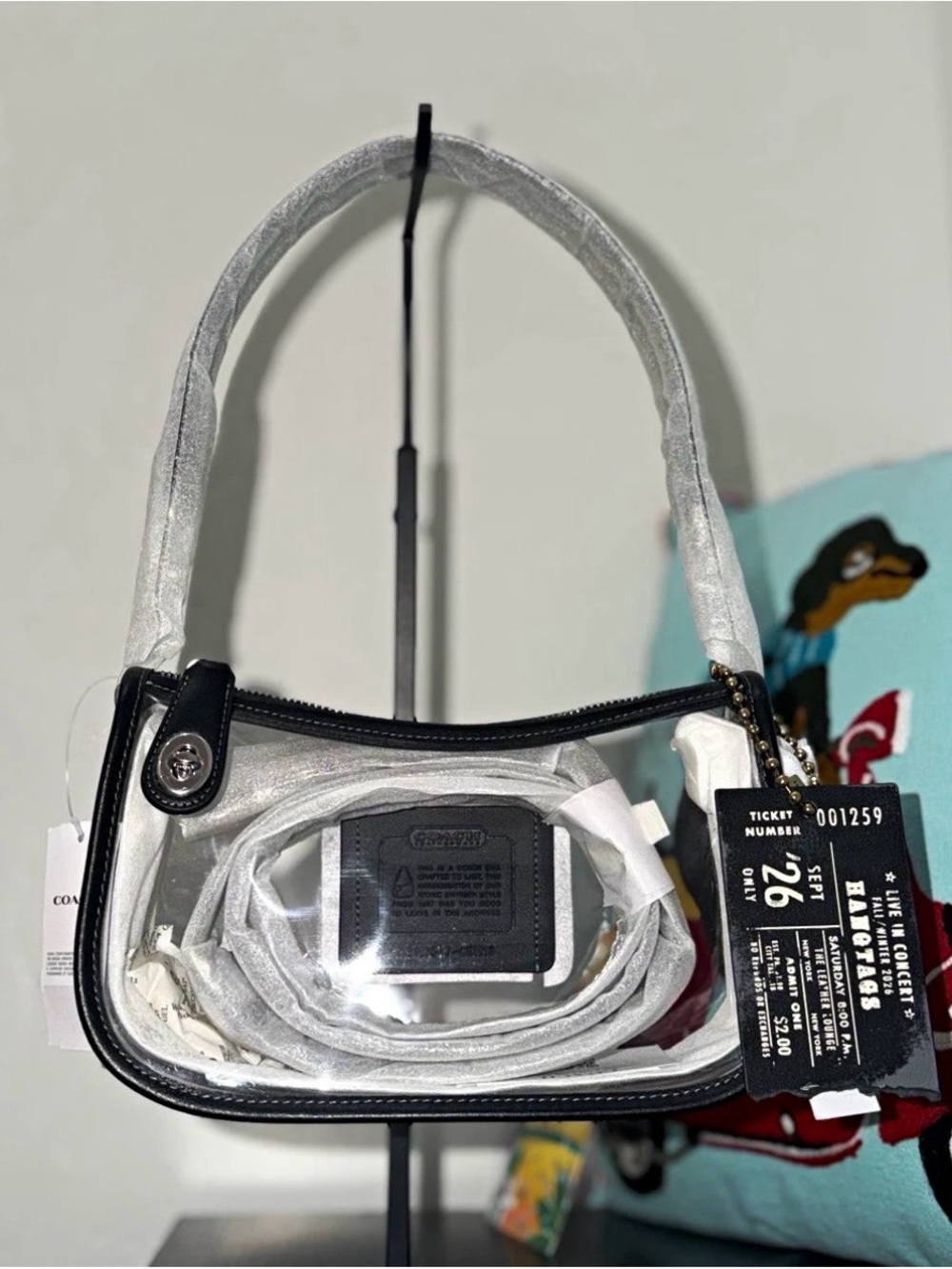 Coach Stadium Swinger Clear Bag NWT AND CHARM TAG